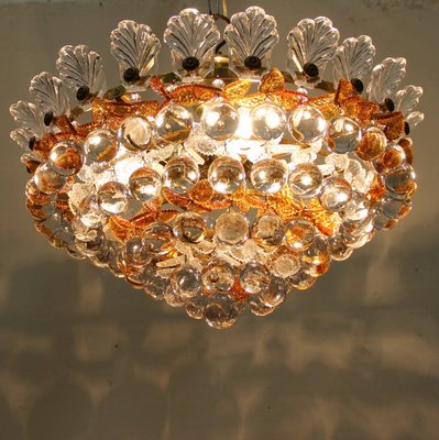 Ceiling Lamp with Glass Leaves and Spheres, 1970s-NE-694932