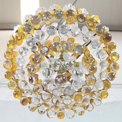 Ceiling Lamp with Glass Leaves and Spheres, 1970s-NE-694932