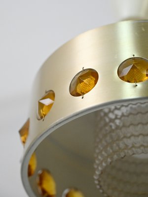 Ceiling Lamp with Metal and Glass, 1960s-QWP-1737478