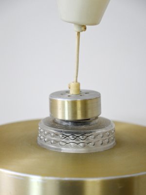 Ceiling Lamp with Metal and Glass, 1960s-QWP-1737478