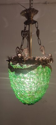 Ceiling Lamp with Murano Crystal Flowers, Italy, 1960s-RGF-1367195