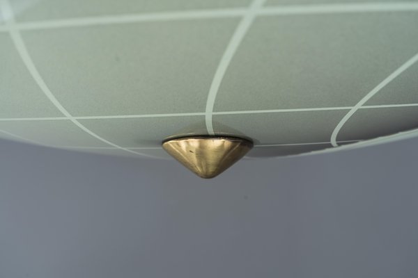 Ceiling Lamp with Original Painted Glass Shade, 1960s-SPD-859703