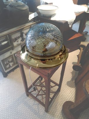 Ceiling Lamp with Three Brass Lights and Murano Glass Dome-ZFY-1326041