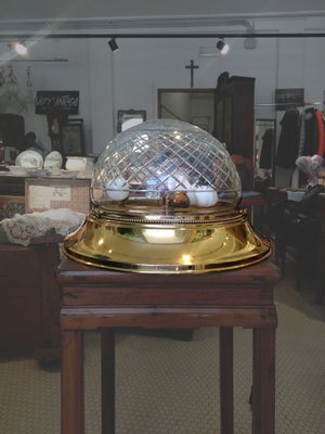 Ceiling Lamp with Three Brass Lights and Murano Glass Dome-ZFY-1326041