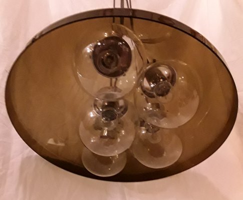 Ceiling Lamp with Translucent Tinted Plastic Funnel, 1970s-HOI-1091503