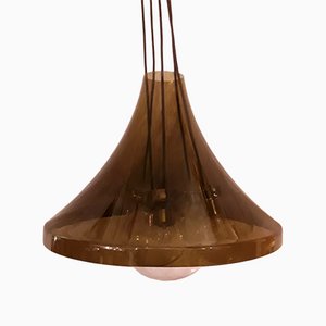 Ceiling Lamp with Translucent Tinted Plastic Funnel, 1970s-HOI-1091503