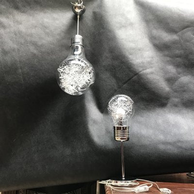 Ceiling Lamps in Chrome and Glass, Set of 2-WQQ-1235662