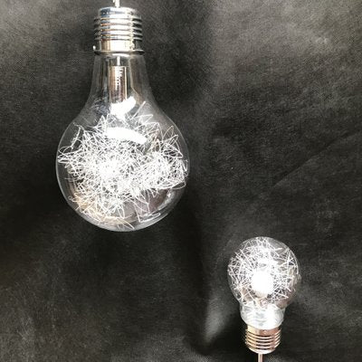 Ceiling Lamps in Chrome and Glass, Set of 2-WQQ-1235662