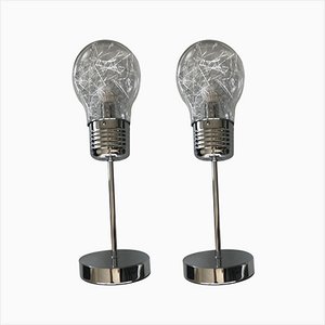 Ceiling Lamps in Chrome and Glass, Set of 2-WQQ-1235662