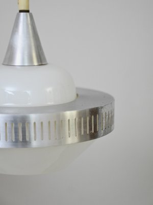 Ceiling Lamps in Glass and Metal, 1960s, Set of 2-QWP-1737477