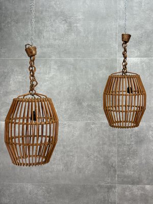 Ceiling Lamps in Wicker, 1950s, Set of 2-RAF-1779534