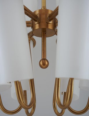 Ceiling Light in Brass and Opaline Glass attributed to Hans-Agne Jakobsson, 1950s-FM-1728481