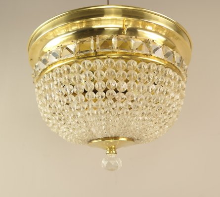 Ceiling Light in Brass with Glass Beads from Bakalowits & Söhne, 1950s-KDB-1794425