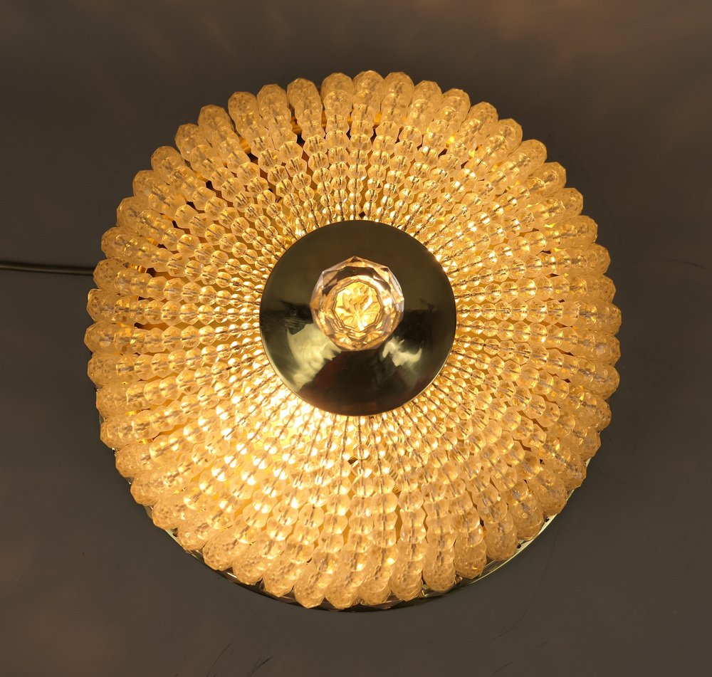 Ceiling Light in Brass with Glass Beads from Bakalowits & Söhne, 1950s