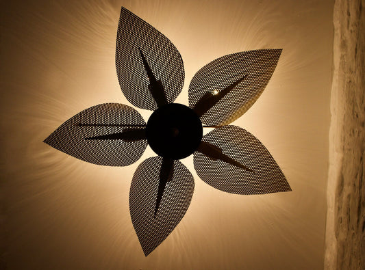 Ceiling Light with Perforated Brass Petals, 1970s