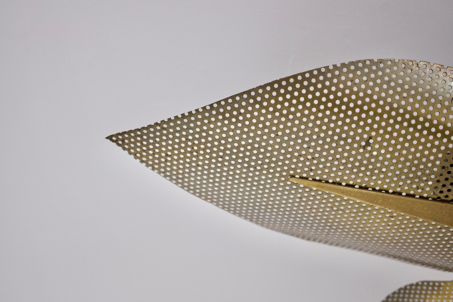 Ceiling Light with Perforated Brass Petals, 1970s