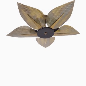 Ceiling Light with Perforated Brass Petals, 1970s-OWS-1721307