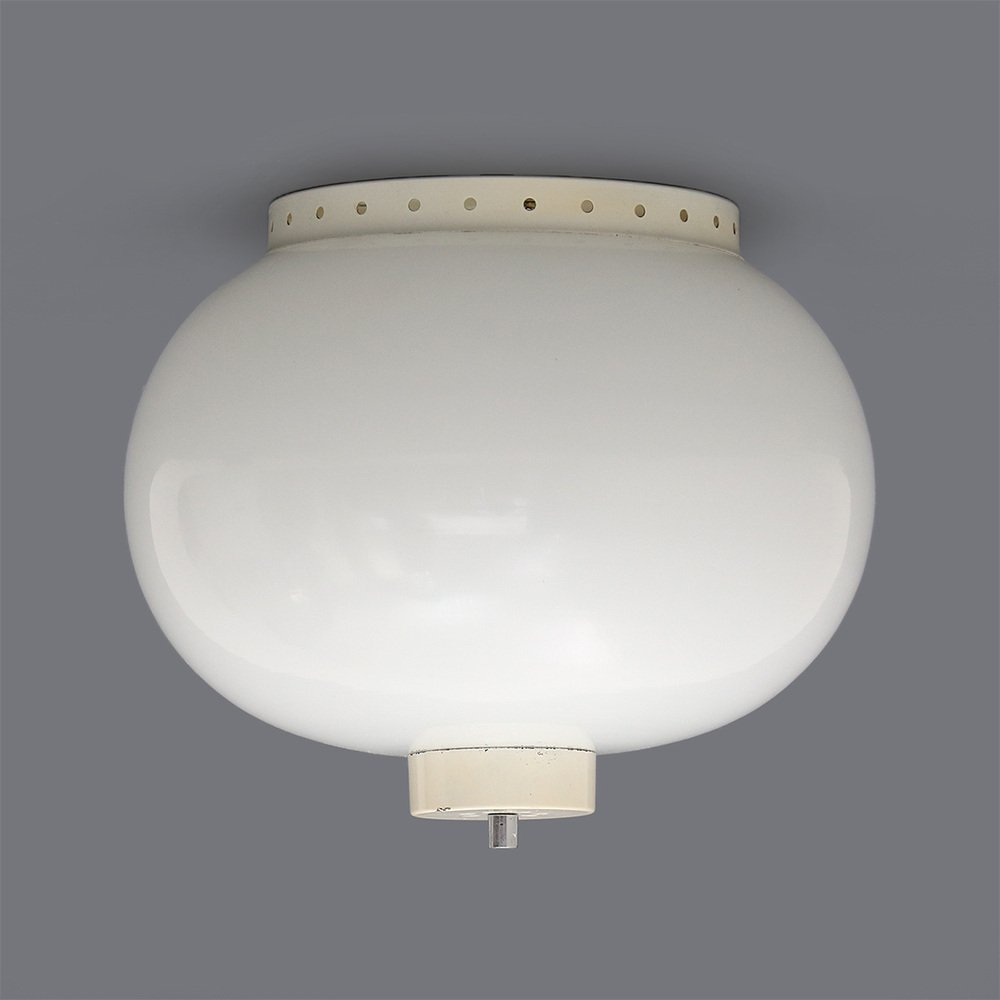 Ceiling Light with White Glass Diffuser, 1960s