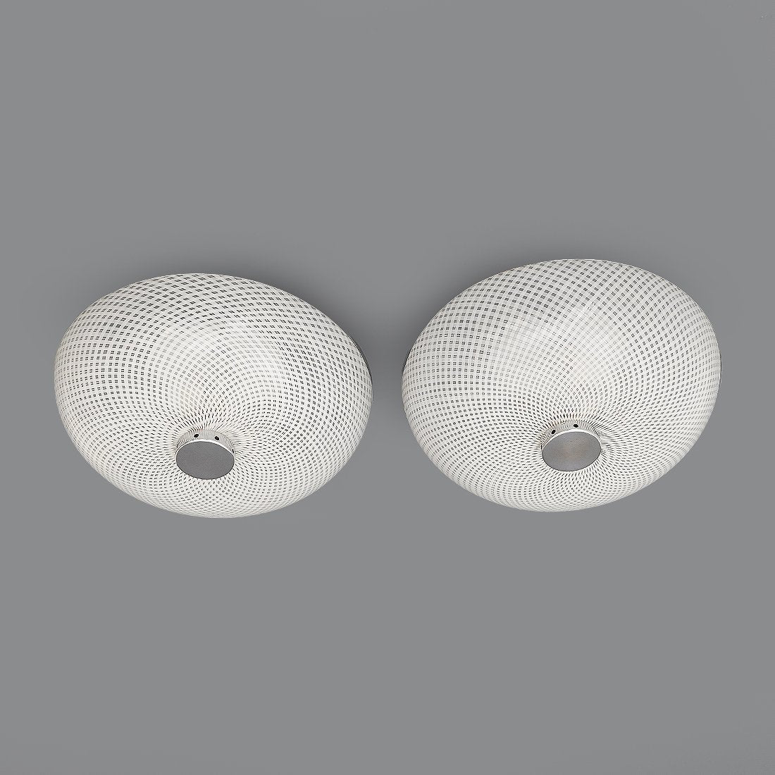 Ceiling Lights with Reticello Glass Diffuser, 1940s, Set of 2