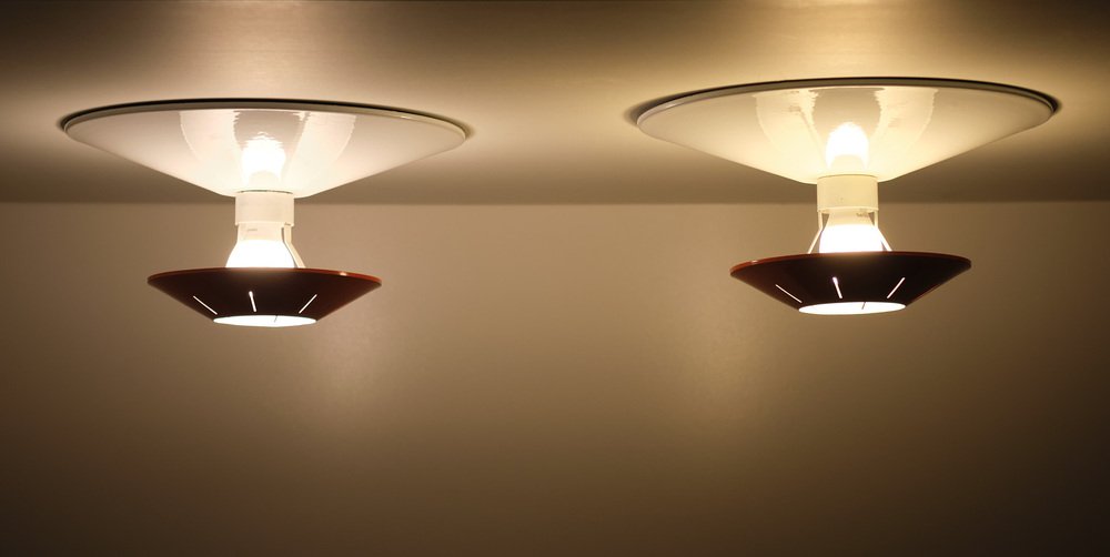 Ceiling or Wall Lamps by Louis Kalff for Philips 1960s, Set of 2