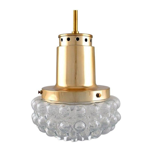 Ceiling Pendant in Art Glass and Brass by Helena Tynell for Limburg