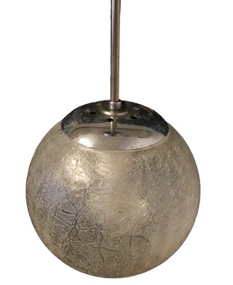 Ceiling Pendant with Cracked Glass Dome, 1930s-BPJ-1436282