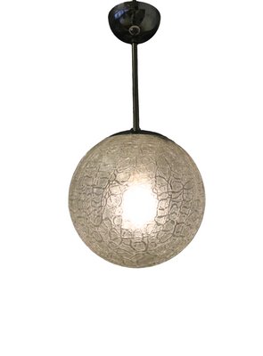 Ceiling Pendant with Cracked Glass Dome, 1930s-BPJ-1436282