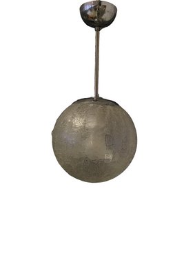 Ceiling Pendant with Cracked Glass Dome, 1930s-BPJ-1436282