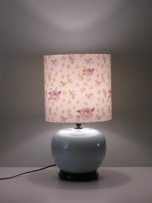 Celadon Colored Crackle Ceramic Table Lamp with New Custom Lampshade-UKG-1260842