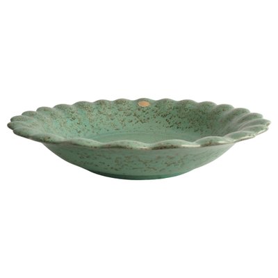 Celadon Green Earthenware Bowl & Plates from Nittsjö, Sweden, 1960s, Set of 7-RUK-1773828