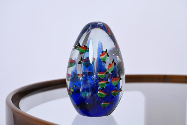 Cenedese Artistic Handmade Egg Aquarium Murano Glass Sculpture, Italy, 1960s-JDR-1725989