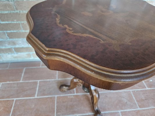 Center Table in Mahogany and Walnut with Maple Inlays, Italy, 1980s-ZUW-1799552