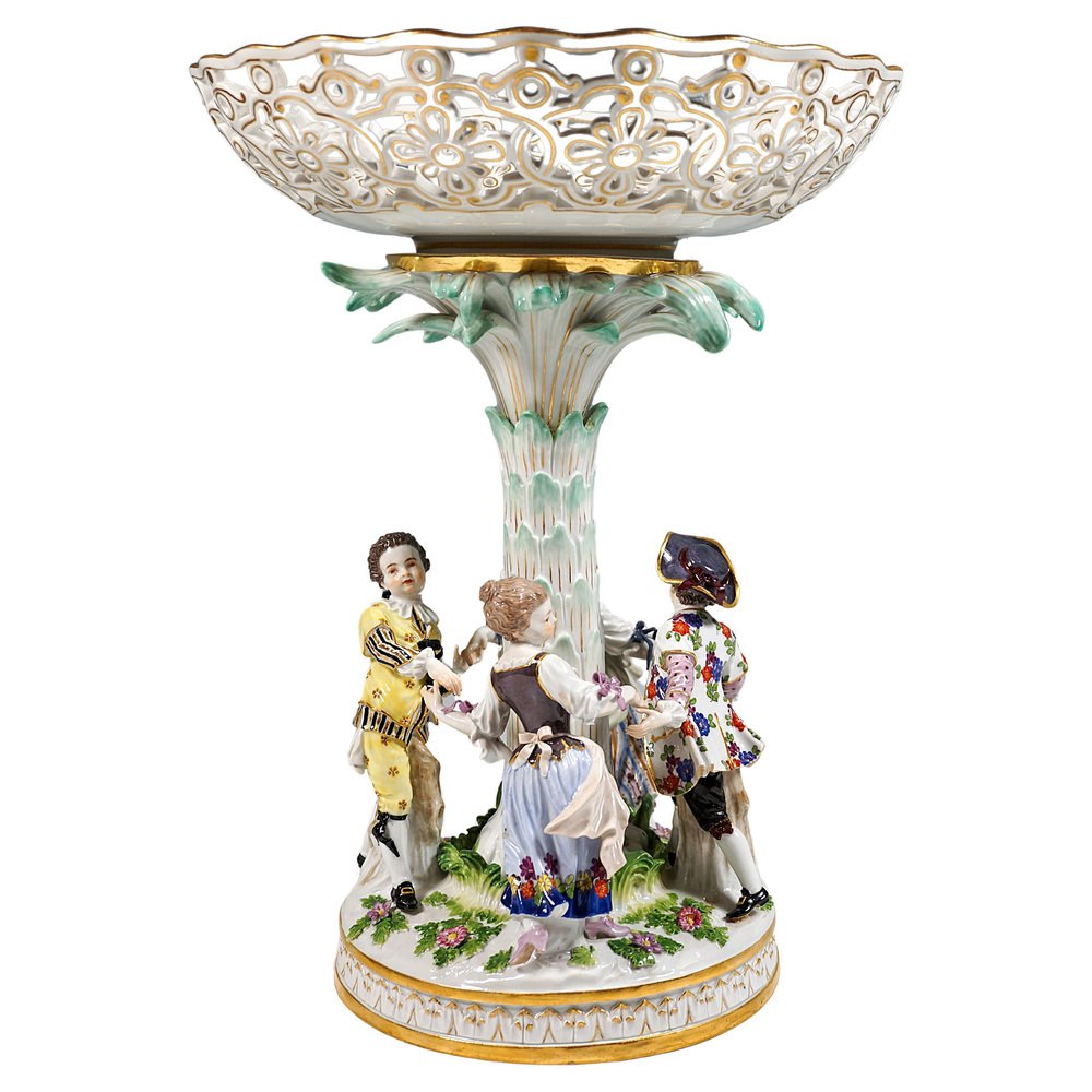 Centerpiece with Dancing Gardener Children by Johann Joachim Kaendler for Meissen, 1860s