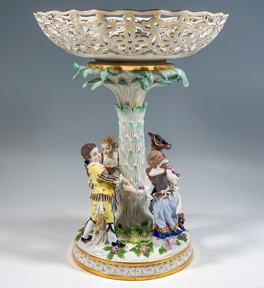 Centerpiece with Dancing Gardener Children by Johann Joachim Kaendler for Meissen, 1860s