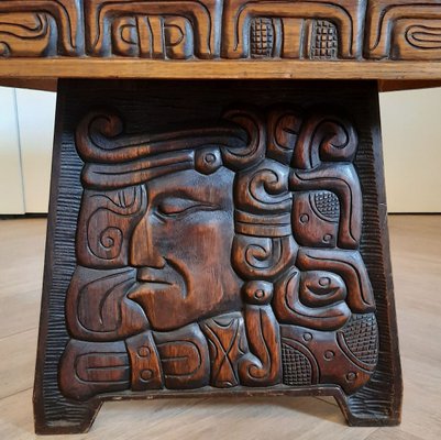 Central American Handcrafted Wooden Coffee Table, 1960s-SJU-889038