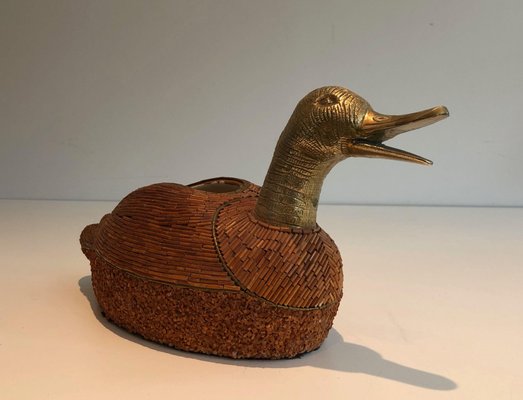 Ceramic and Brass Duck Storage, 1970s-BA-1706067