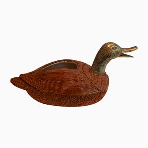 Ceramic and Brass Duck Storage, 1970s-BA-1706067