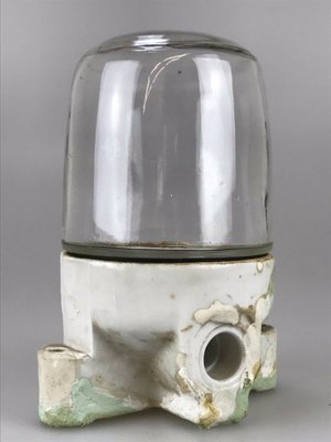 Ceramic and Glass Wall Lamp, 1950s-EJL-1322995