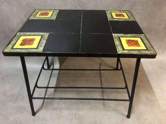 Ceramic and Iron Coffee Table, 1950s-SDV-783762