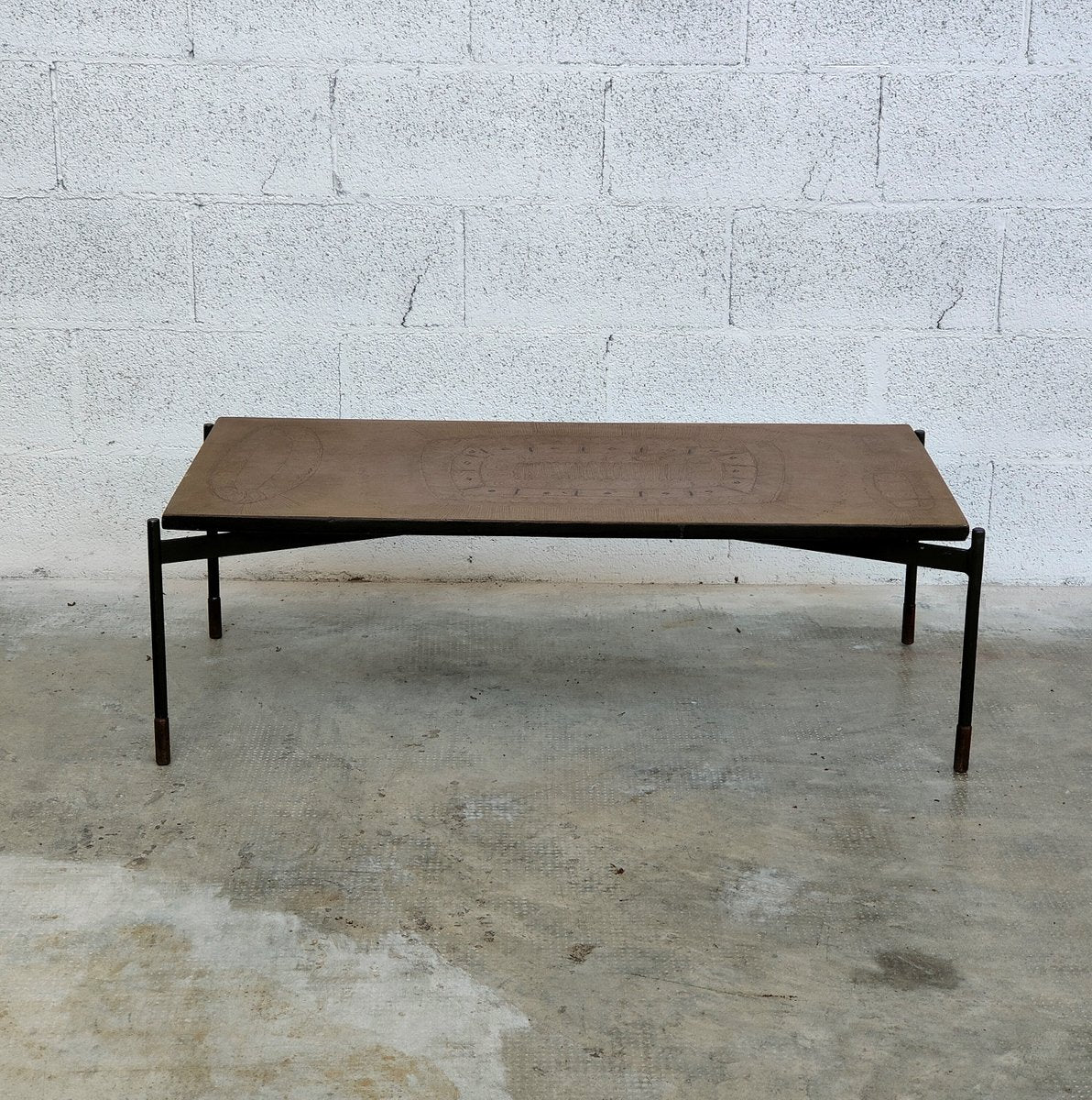 Ceramic and Metal Coffee Table by Stil Keramos, 1960s