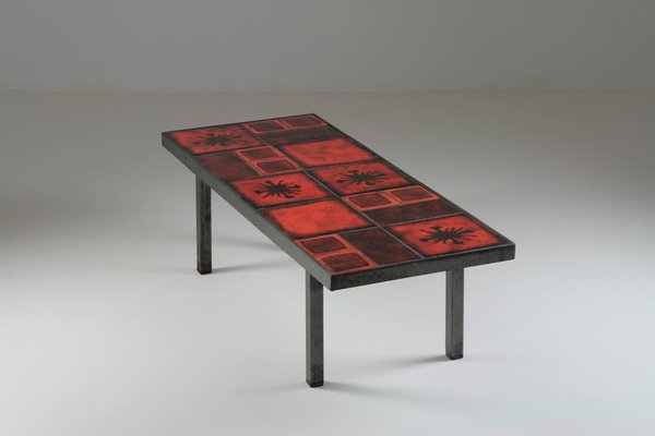 Ceramic and Metal Coffee Table, France, 1950s-OTV-1397731