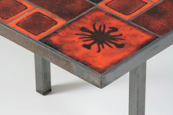 Ceramic and Metal Coffee Table, France, 1950s-OTV-1397731