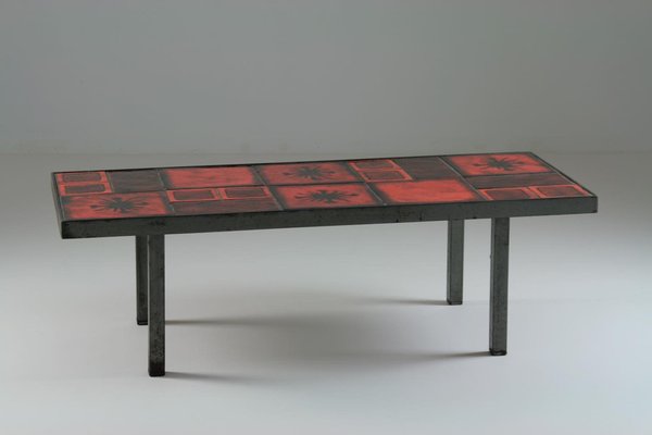 Ceramic and Metal Coffee Table, France, 1950s-OTV-1397731