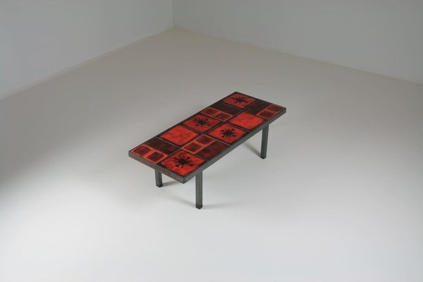 Ceramic and Metal Coffee Table, France, 1950s-OTV-1397731