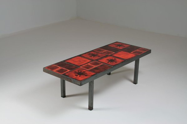 Ceramic and Metal Coffee Table, France, 1950s-OTV-1397731