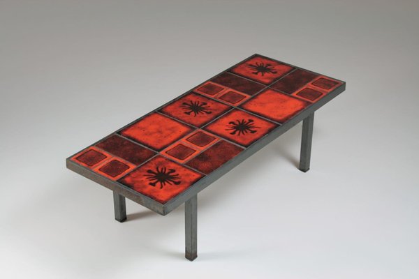 Ceramic and Metal Coffee Table, France, 1950s-OTV-1397731