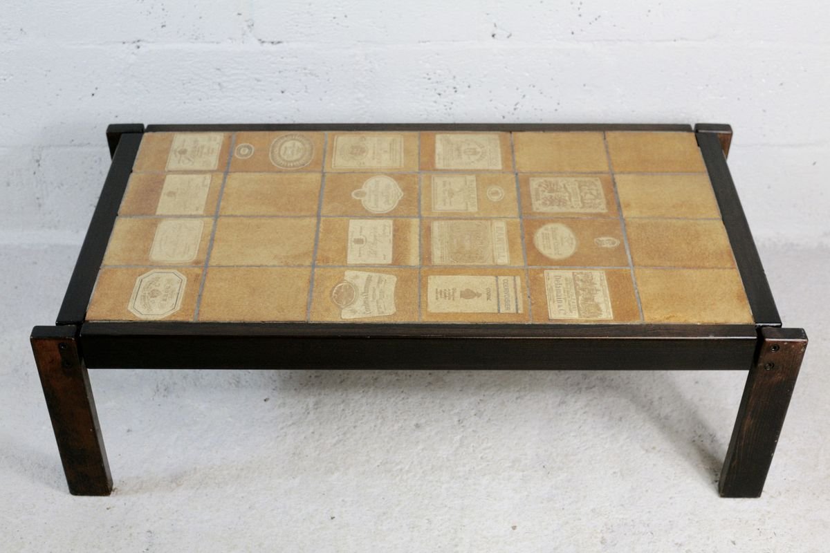 Ceramic and Wood Coffee Table by Roger Capron, 1960s