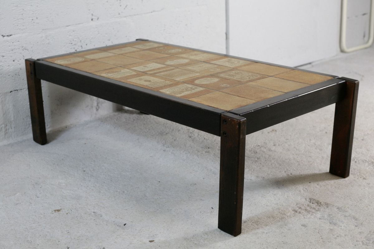 Ceramic and Wood Coffee Table by Roger Capron, 1960s