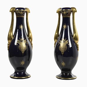 Ceramic Art Deco Vases, Set of 2-NQ-1369714