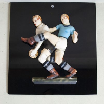 Ceramic Bas-Relief Depicting Soccer Players by Enrica Robecchi for Lenci, 1930s-JQO-1431762